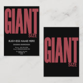 Grootte reuzengrootte visitekaartje (Voorkant / Achterkant)