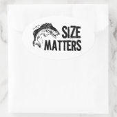 Grootte telt. Grappig Gevist design Ovale Sticker (Tas)