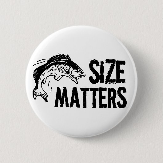 Grootte telt. Grappig Gevist design Ronde Button 5,7 Cm (Voorkant)