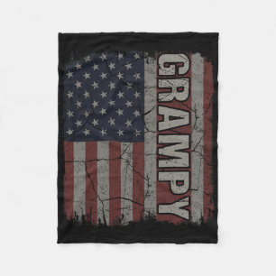 Grootvader Amerikaanse Vlag Vintage Vaderdag 4 jul Fleece Deken