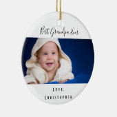 Grootvader baby witte foto keramisch ornament (Rechts)