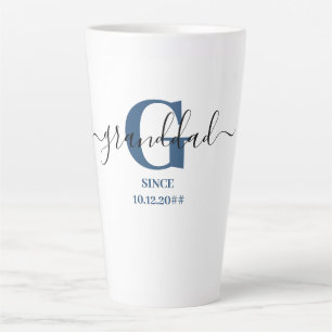 Grootvader Elegant Script Monogram blauw Latte Mok