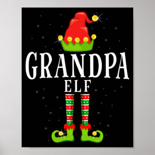 Grootvader elf kerst bijpassende xmas pyjama poster