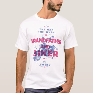 Grootvader en fietser het man de mythe van de lege t-shirt