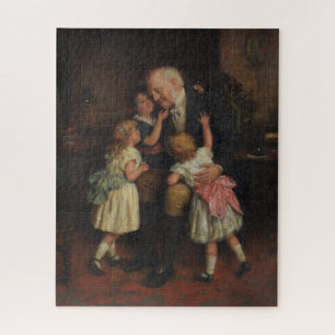 Grootvader en kleindochters (door Joseph Clark) Legpuzzel