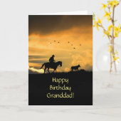 Grootvader Happy Birthday Land Westerne Cowboy Kaart (Gele Bloem)