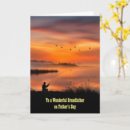 Grootvader Opa Happy Fathers Day Gevist Kaart (Gele Bloem)