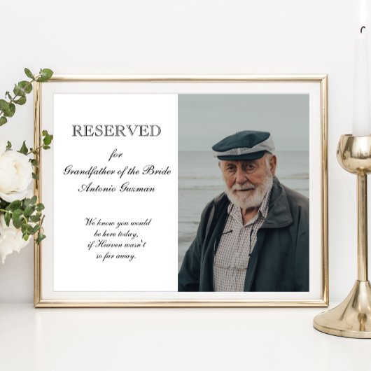 Grootvader van Bride Photo Memorial Seat Wedding Poster