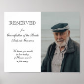 Grootvader van Bride Photo Memorial Seat Wedding Poster (Voorkant)