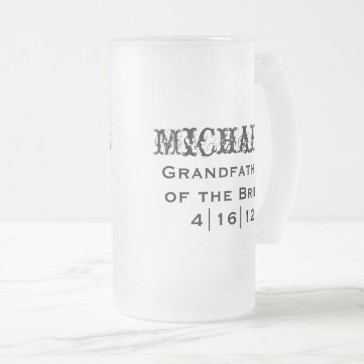 Grootvader van de Bride-Mok Matglas Bierpul (Voorkant rechts)