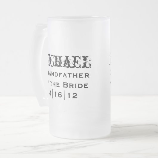 Grootvader van de Bride-Mok Matglas Bierpul (Voorkant links)