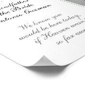 Grootvader van de bruid herdenkingsfoto bruiloft poster (Hoek)