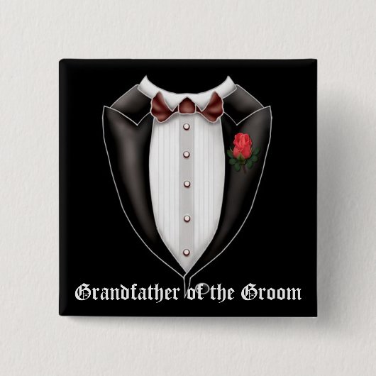 Grootvader van de Button van de Groom Tuxedo (Voorkant)