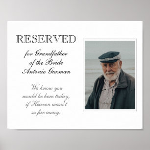 Grootvader van het Bride Memorial Photo Wedding Poster