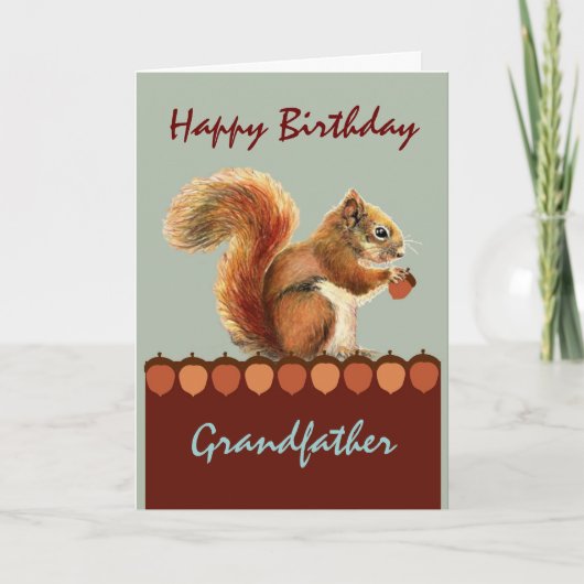 Grootvader van ons NUTS-Humor Squirrel Art Kaart (Voorkant)