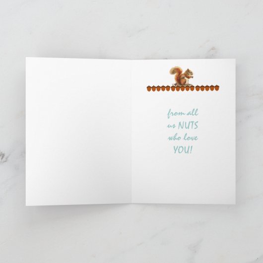 Grootvader van ons NUTS-Humor Squirrel Art Kaart (Binnen)