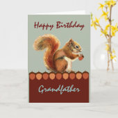 Grootvader van ons NUTS-Humor Squirrel Art Kaart (Gele Bloem)