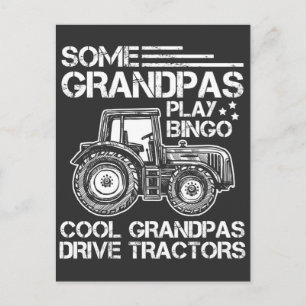 Grootvader van tractor Farmer Ranch grootouders Briefkaart