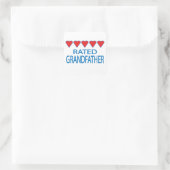 Grootvader van vijf hart vierkante sticker (Tas)