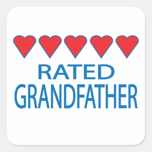 Grootvader van vijf hart vierkante sticker (Voorkant)