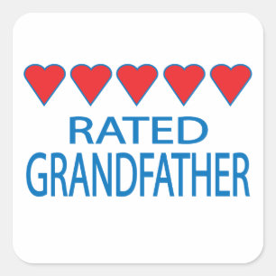 Grootvader van vijf hart vierkante sticker