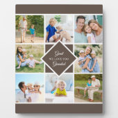 Grootvader We houden van je 8 Foto Collage Brown Fotoplaat (Voorkant)