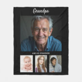 Grootvader zwart wit foto collage fleece deken (Voorkant)