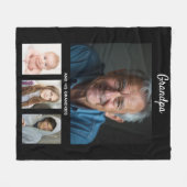 Grootvader zwart wit foto collage fleece deken (Voorkant (Horizontaal))