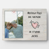 Grootvaderdag gepersonaliseerd cadeau beste opa fotoplaat (voorkant)