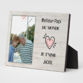 Grootvaderdag gepersonaliseerd cadeau beste opa fotoplaat (Zijkant)