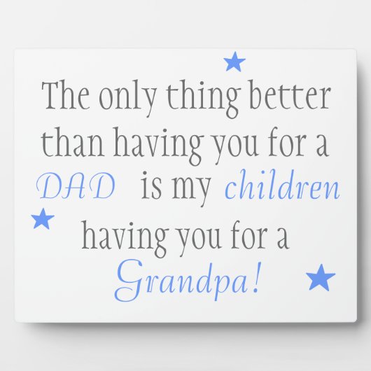 Grootvaders cadeau fotoplaat (Voorkant)