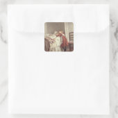 Grootvaders kleine zuster vierkante sticker (Tas)