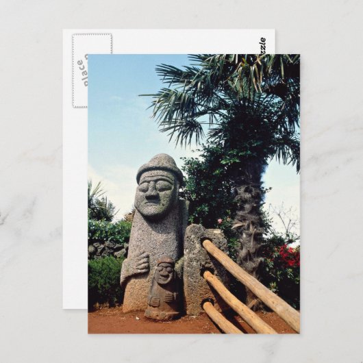 Grootvaders standbeeld, Cheju-do Island, Zuid-Kore Briefkaart (Voorkant / Achterkant)