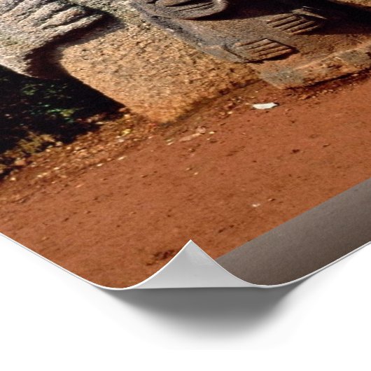 Grootvaders standbeeld, Cheju-do Island, Zuid-Kore Poster (Hoek)