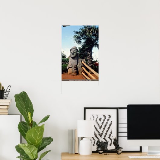 Grootvaders standbeeld, Cheju-do Island, Zuid-Kore Poster (Thuiskantoor)