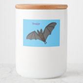 Grootvampiervleermuis cartoon voedselcontainer etiket (Voorkant)