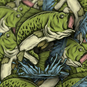 Grootvis-illustratie | Afgesneden Sticker