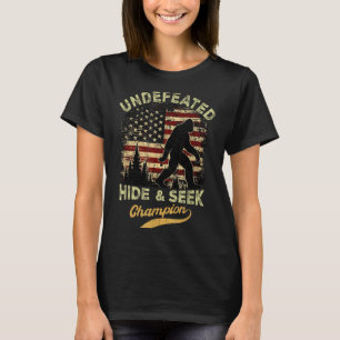 Grootvoet verstoppertje spelen kampioen grappige s t-shirt