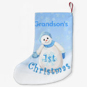 Grootzoon 1st Kerstmis Snowman Kleine Kerstsok (Achterkant)