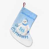 Grootzoon 1st Kerstmis Snowman Kleine Kerstsok (Voorkant (Hangend))