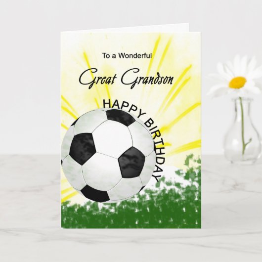 Grootzoon Birthday Soccer Card Kaart (Kleine Plant)