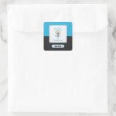 Grootzoon Eerste Communie, Blauwbekertje Vierkante Sticker (Tas)