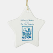 Grootzoon First CommunBlue, Tarwe, Grapes Keramisch Ornament (Rechts)