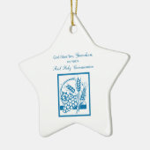 Grootzoon First CommunBlue, Tarwe, Grapes Keramisch Ornament (Links)