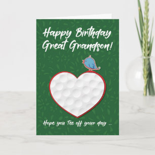 Grootzoon Golf Sports Heart Birthday Kaart