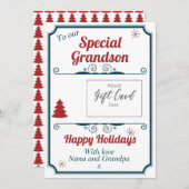 Grootzoon kerstfeestdag Gift Kaart Holder (Voorkant / Achterkant)