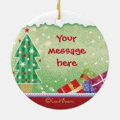 Grootzoon, Kerstman, kerstman, Cadeaus en andere k Keramisch Ornament (Achterkant)