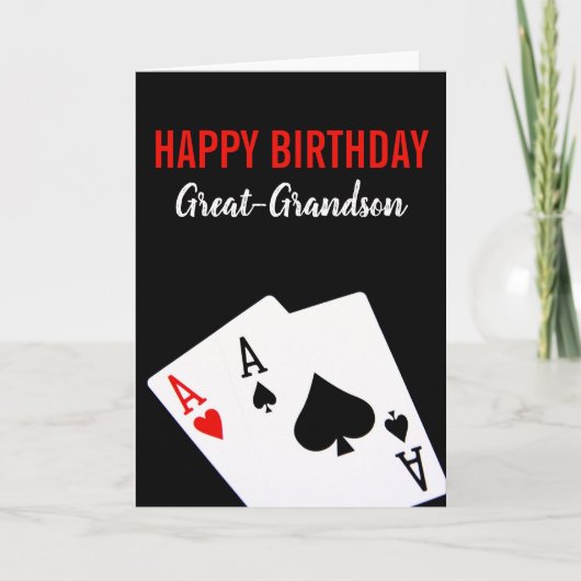 Grootzoon Poker Birthday Card Kaart (Voorkant)