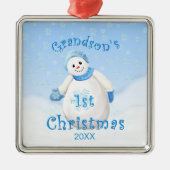 Grootzoon's eerste kerstfeest Snowman Ornament (Voorkant)