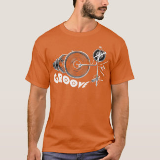 groove met draaitafel als vintage vibes vrienden t-shirt